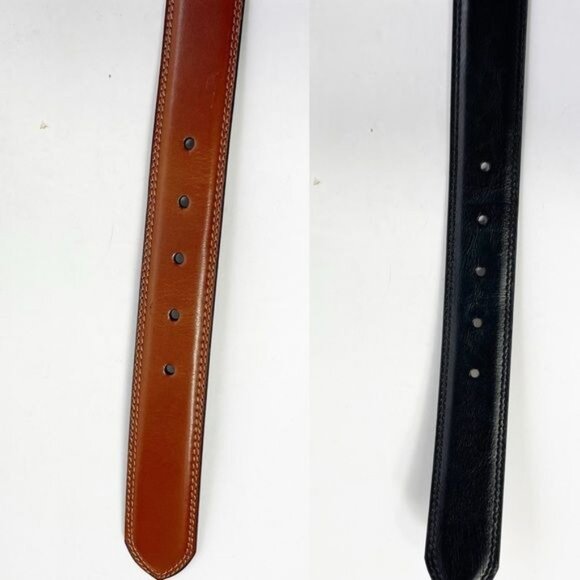 Mens Wearhouse Reversible Genuine Leather Belt Brown & Black 42" Long Polished G - Picture 3 of 6
